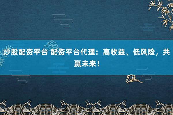 炒股配资平台 配资平台代理：高收益、低风险，共赢未来！