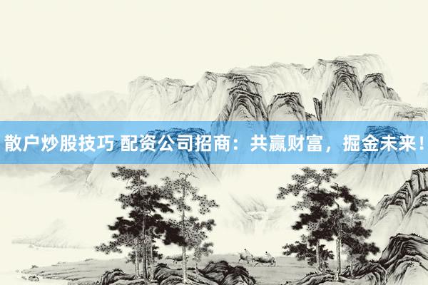 散户炒股技巧 配资公司招商：共赢财富，掘金未来！