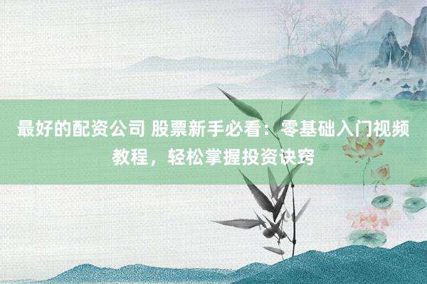 最好的配资公司 股票新手必看：零基础入门视频教程，轻松掌握投资诀窍